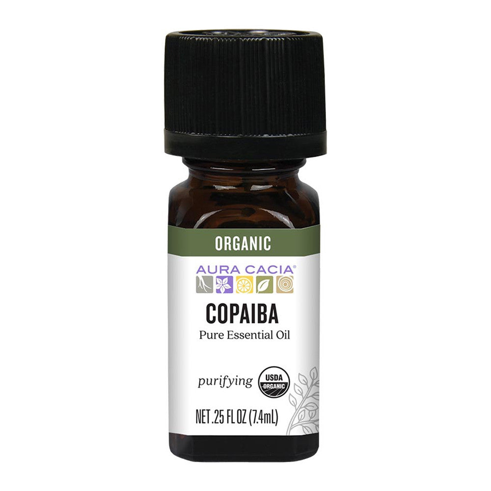 Aura Cacia Copaiba Organic Pure Essential Oil, 0.25 Oz